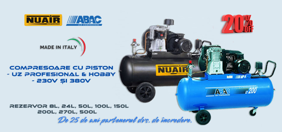 Abac and Nuair air compressors