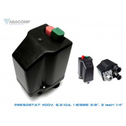PRESOSTAT COMPRESOR 400V TRIFAZAT 6,3-10A,O IESIRE 3/8, TREI IESIRI 1/4, 12 BARI PRESOSTAT COMPRESOR 400V TRIFAZAT 6,3-10A,O IESIRE 3/8, TREI IESIRI 1/4, 12 BARI