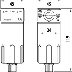 FILTRU CONDENS AER COMPRIMAT FILET 1/4  FILTRU CONDENS AER COMPRIMAT FILET 1/4