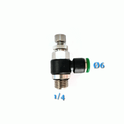 DROSEL PNEUMATIC UNIDIRECTIONAL FILET 1/4 PENTRU FURTUN DE 6mm DROSEL PNEUMATIC UNIDIRECTIONAL FILET 1/4 PENTRU FURTUN DE 6mm