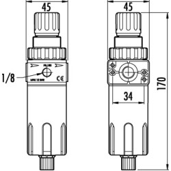 FILTRU CONDENS CU REGULATOR DE PRESIUNE SI MANOMETRU FILET INT. 1/4 FILTRU CONDENS CU REGULATOR DE PRESIUNE SI MANOMETRU FILET INT. 1/4