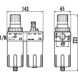 UNITATE PREPARAT AER FILTRU REGULATOR LUBRIFICATOR 1/2 UNITATE PREPARAT AER FILTRU REGULATOR LUBRIFICATOR 1/2