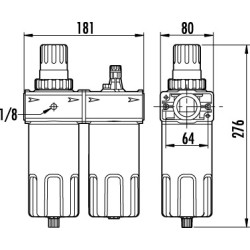 UNITATE PREPARAT AER FILTRU REGULATOR LUBRIFICATOR 1" UNITATE PREPARAT AER FILTRU REGULATOR LUBRIFICATOR 1"
